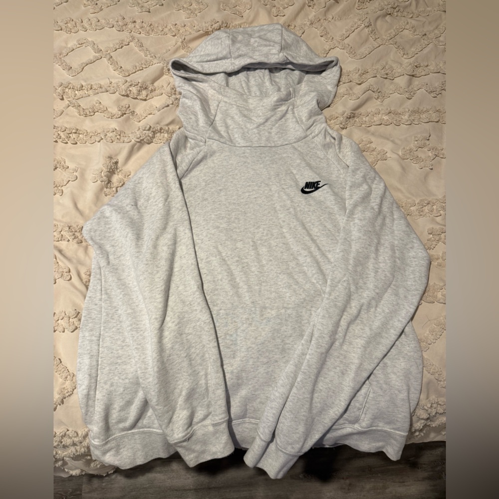 Nike Women’s/Men’s Gray Hoodie, Black embroidered Nike symbol